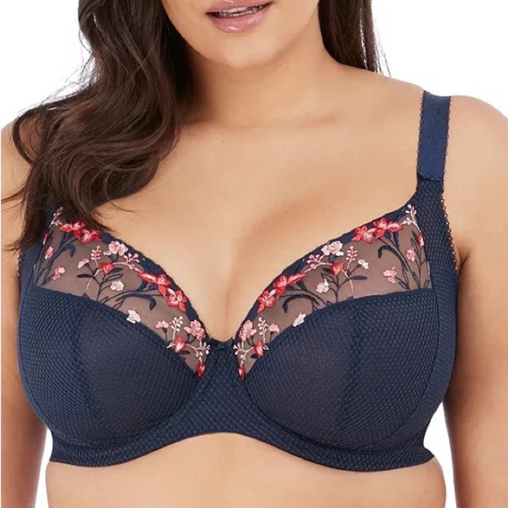 ELOMI Full Figure Charley Underwire Plunge Bra EL4380 size 34 M NWOT